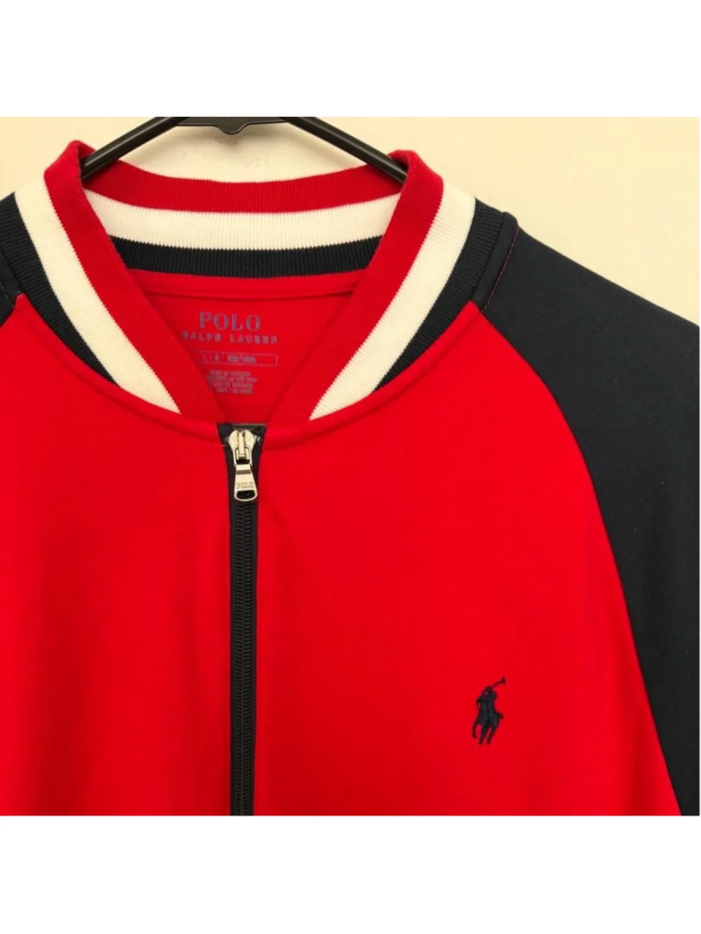 Polo Ralph Lauren red & navy blue Baseball Jacket - Size L